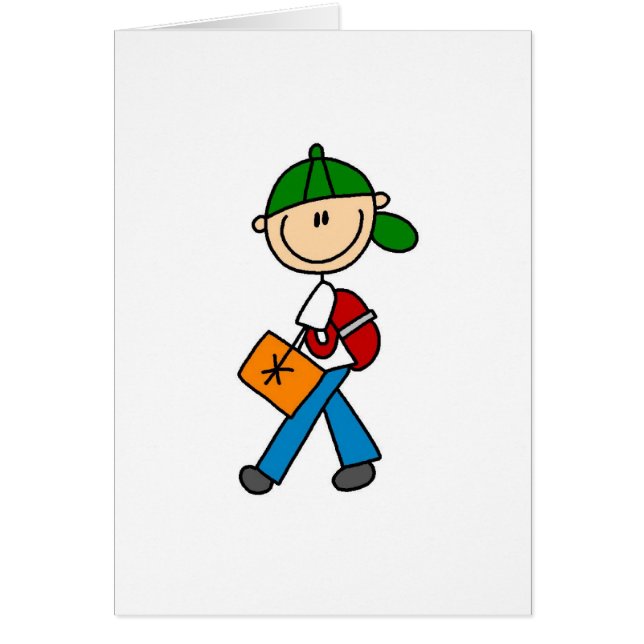 Garçon avec la carte de sac à dos (Devant)