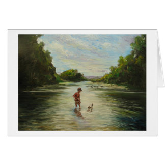 Garçon avec un bateau de jouet