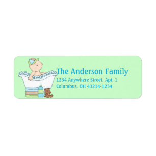 Garçon bébé Étiquettes de adresse de temps de bain