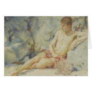 garçon des années 1920 contre la roche par Tuke