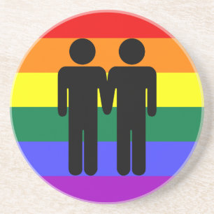 Garçon + Dessous de verre d'arc-en-ciel de garçon