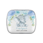 Garçon Elephant bleu Rose Peony Baby shower Faveur