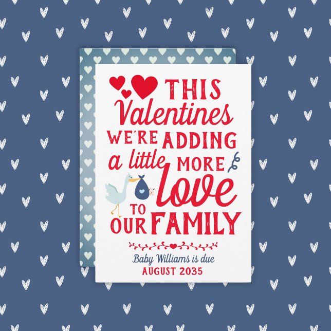 Garçon Faire-part de grossesse Carte Saint-Valenti (Boy Pregnancy Announcement Valentine's Day Card
)