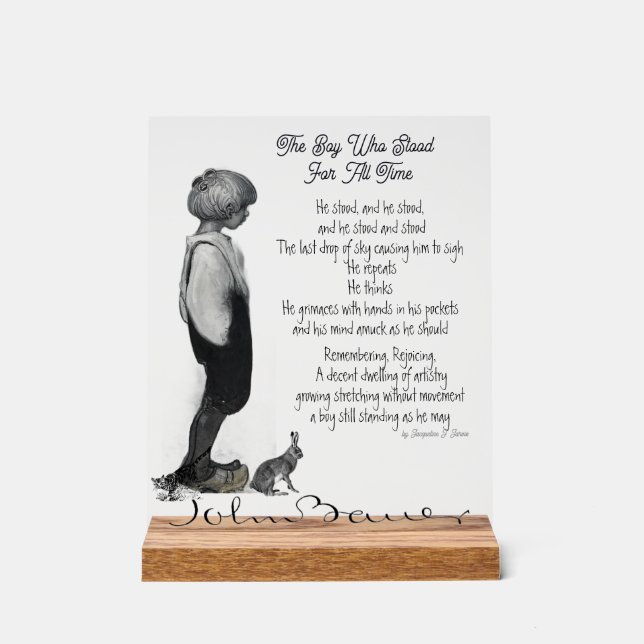 Garçon John Bauer Poésie Originale Acrylique Sig (Recto)