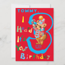 Garçons Carte d'anniversaire personnalisée de troi