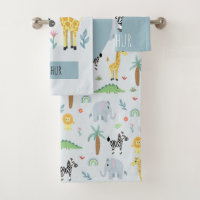 Garçons Cute Jungle Safari Animaux Zèbre & Nom Enf