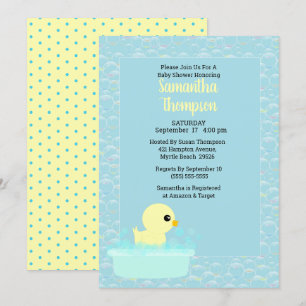 Garçons En Caoutchouc Bébé Douche Invitations