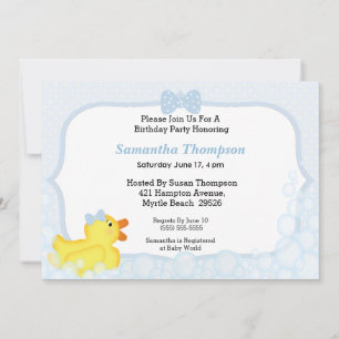 Garçons En Caoutchouc Bébé Douche Invitations