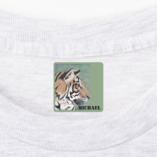 Garçons Fer sur vêtements Étiquette Tigre & NOM