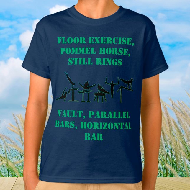 Garçons Gymnastique Compétences T-shirt avec son n (Créateur téléchargé)