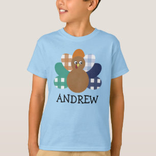 Garçons Jeune Aquarelle Plaid Turquie T-shirt