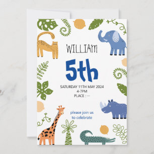 Garçons mignon animal Anniversaire de enfant carte