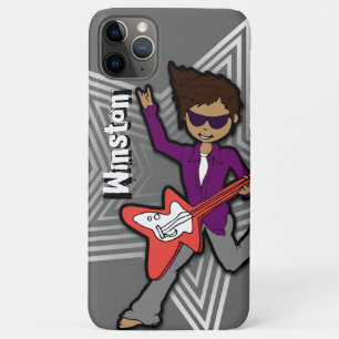 Garçons nom rockstar enfants gris coque iphone