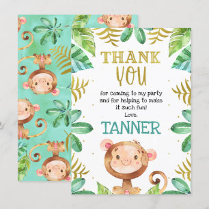 Garçons notre petit singe Carte de remerciements d