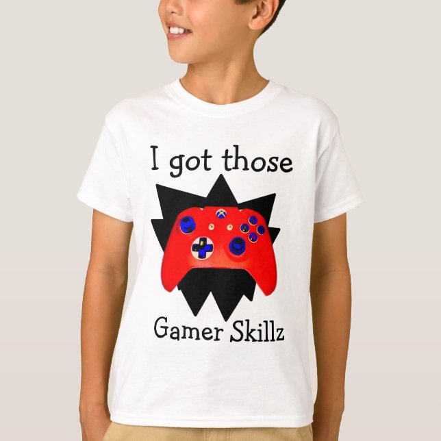 Garçons Orange Gamer Skillz T-Shirt (Devant)