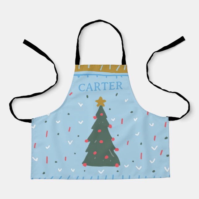 Garçons personnalisés de Noël tablier de cuisine (Recto)