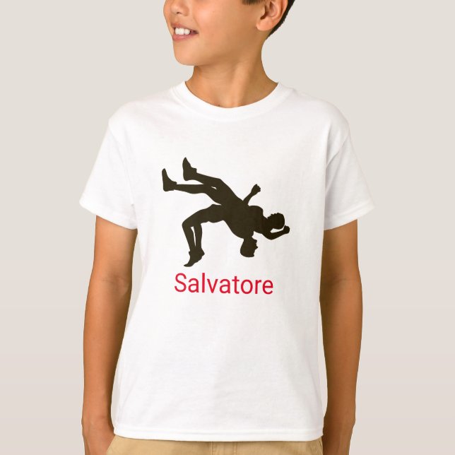 Garçons personnalisés luttant le T-shirt (Devant)