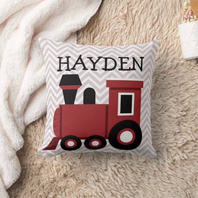 Garçons Red Train Coussin personnalisé (Couverture)