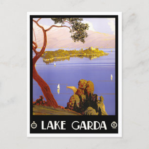 Garda Lake Italy vintage travel Postcard