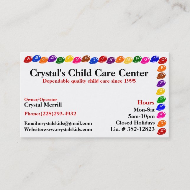 Garde Childcare gardant les enfants le carte de (Devant)