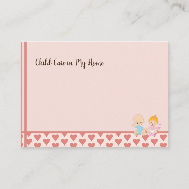 Garde d'enfants dans mon Carte de visite à domicil (Devant)