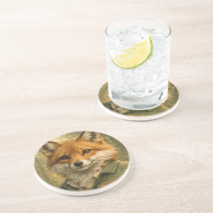 Garde forestier renard • Dessous de verre en grès