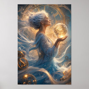 Garde-Temps Éthéré dans un Affiche de Lumière Doré
