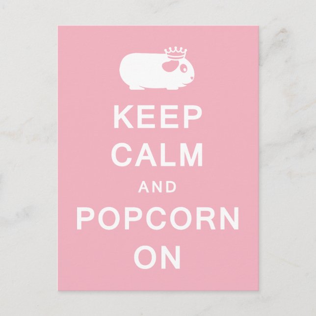 Garde ton calme & du pop-corn sur carte postale (Devant)
