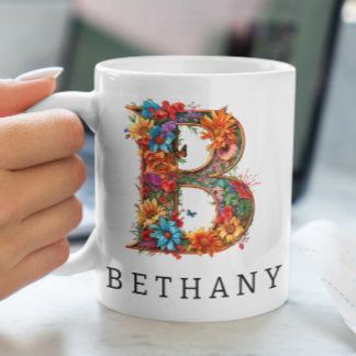 Garden Alphabet Letter B Monogram Coffee Mug
