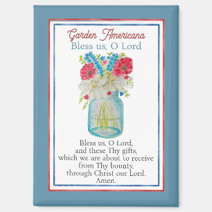 Garden Americana Bless Us O Lord Kitchen Prayer Magnet