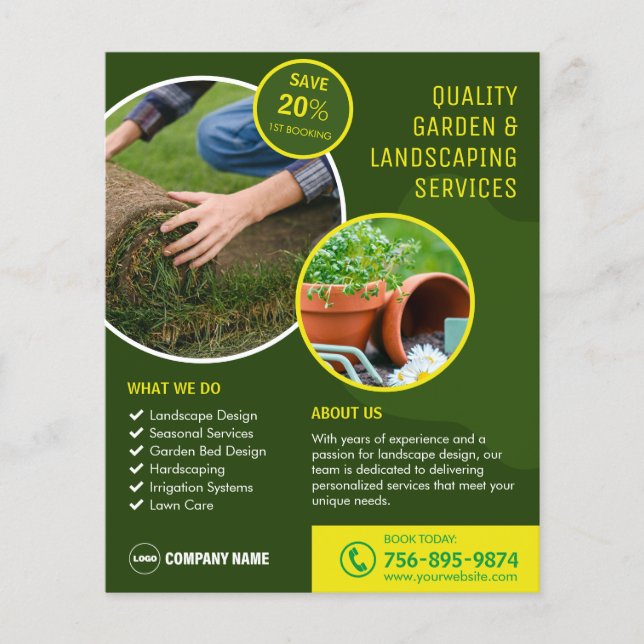Garden And Landscaping Custom Services Flyer (Front)