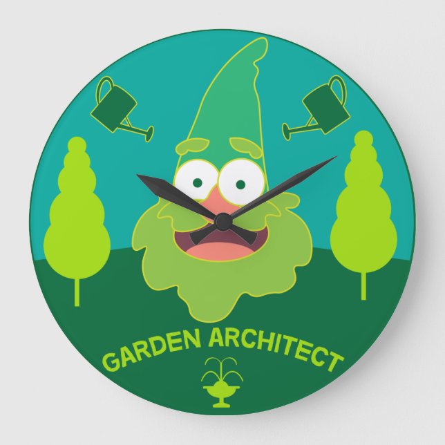 Garden Architect | Designer | Landscaper | Garden  Large Clock (Front)