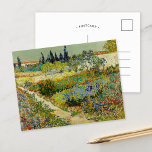 Garden at Arles | Vincent van Gogh Postcard<br><div class="desc">Garden at Arles (1888) by Dutch post-impressionist artist Vincent van Gogh. Original artwork is an oil on canvas depicting a lush landscape of colourful flowers. 

Use the design tools to add custom text or personalize the image.</div>