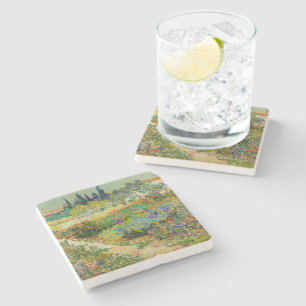 Garden at Arles   Vincent Van Gogh Stone Coaster