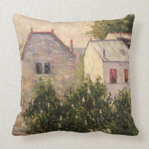 Garden at Asnieres, 1883 (oil on canvas) Throw Pillow