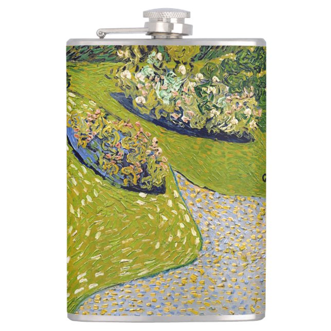 Garden at  Auvers, Vincent van Gogh Hip Flask (Front)