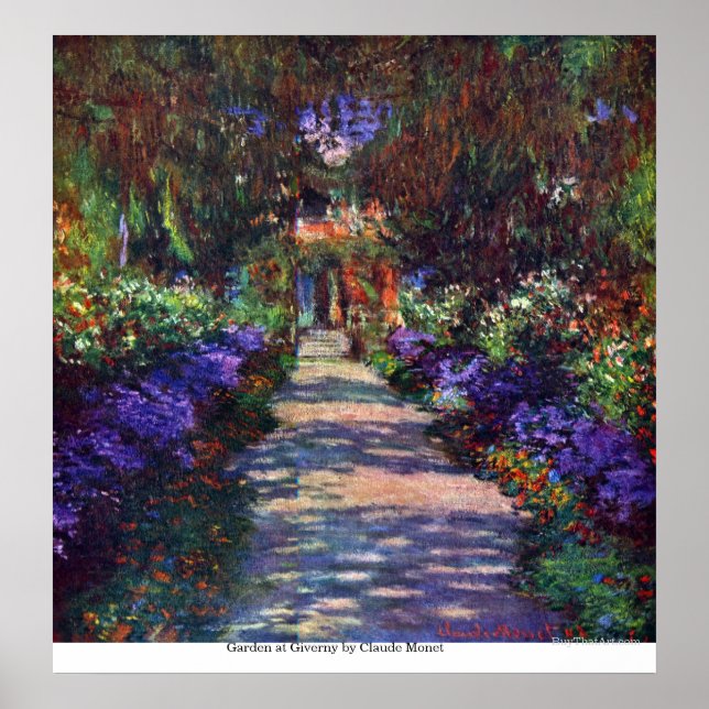 Garden at Giverny by Claude Monet Poster (Front)