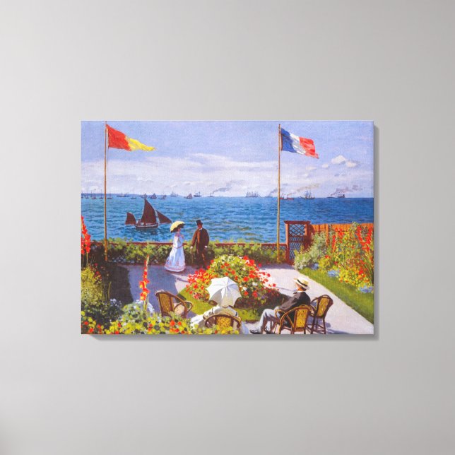 Garden at Sainte Adresse by Claude Monet Canvas Print (Front)