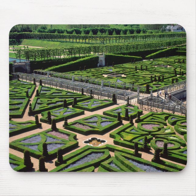 Garden at Villandry Chateau, Indre-et-Loire, Mouse Pad (Front)
