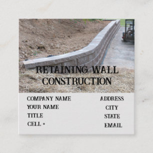 garden bed construction wall building soil support square business card