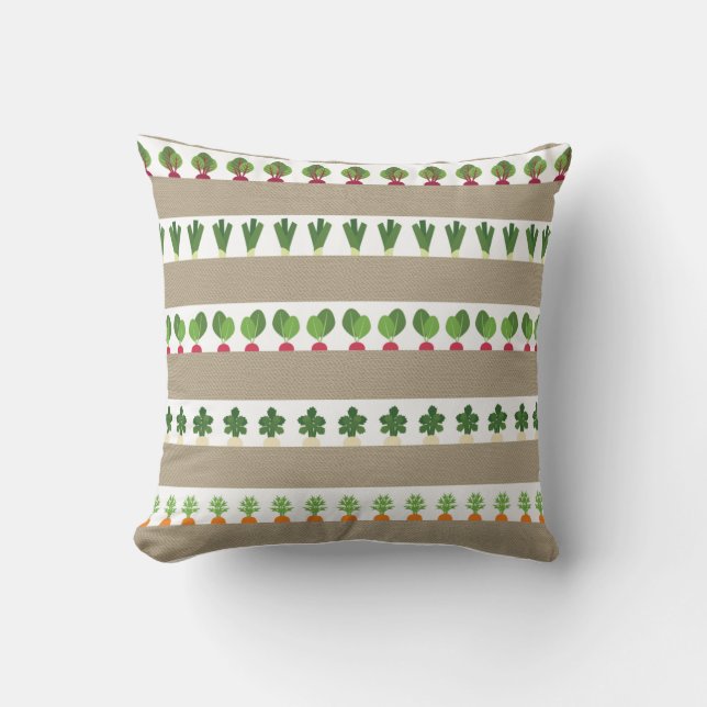 Garden Beds Throw Pillow (Front)