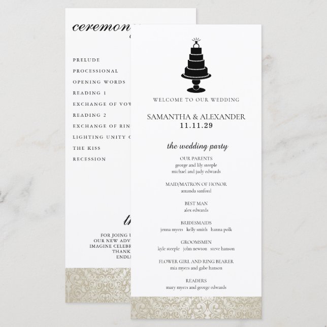 Garden Bee Ceremony Programme (Devant / Derrière)