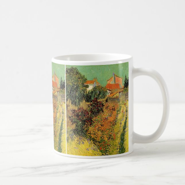 Garden Behind a House by Vincent van Gogh Coffee Mug (Right)