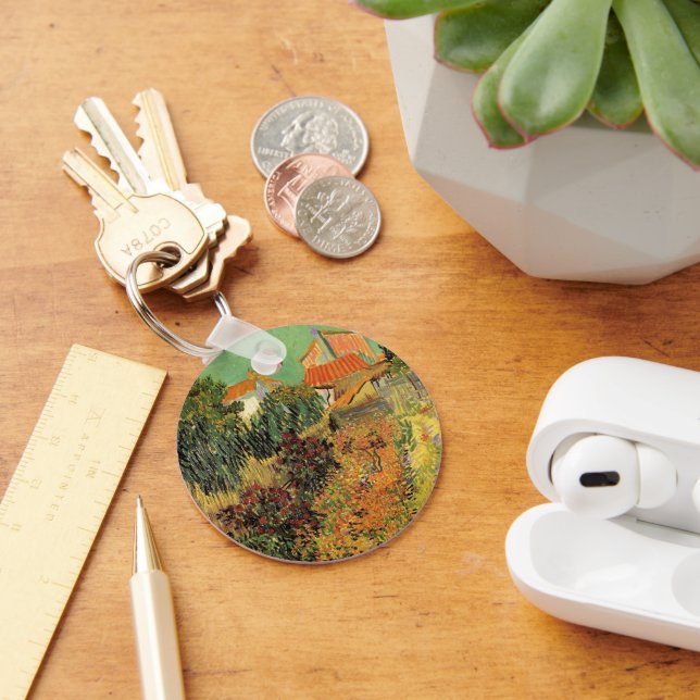 Garden Behind a House by Vincent van Gogh Keychain (Desk)