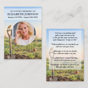 Garden Bird Funeral Prayer Poem Photo Cards