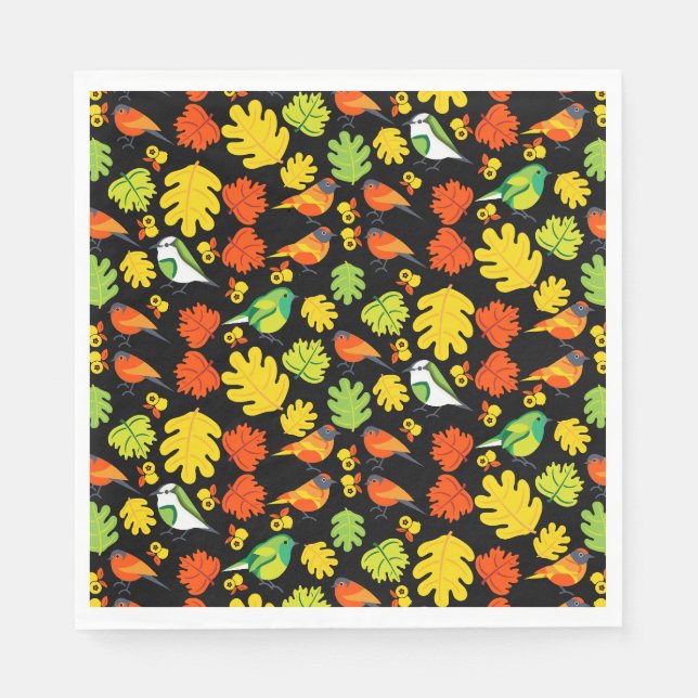 Garden Bird Home Decor Print Napkin (Front)