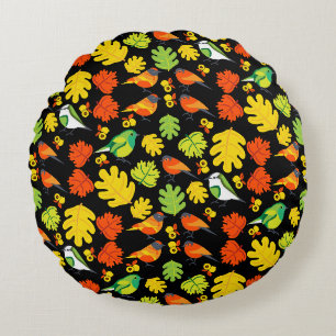 Garden Bird Home Decor Print Round Pillow