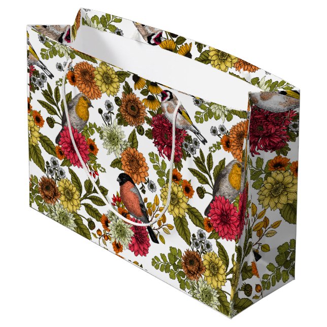 Garden birds and flowers 1 large gift bag (Back Angled)
