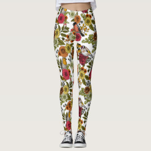 Garden birds and flowers 1 leggings