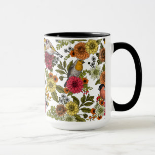 Garden birds and flowers 1 mug